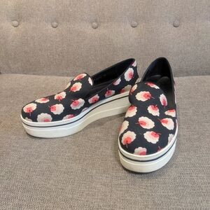 Stella McCartney Sneakers Black and Pink Floral with Platform Sole Size …